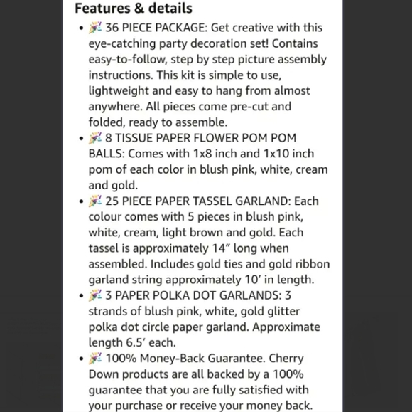 Party decoration set, 36 pieces - Picture 6 of 6